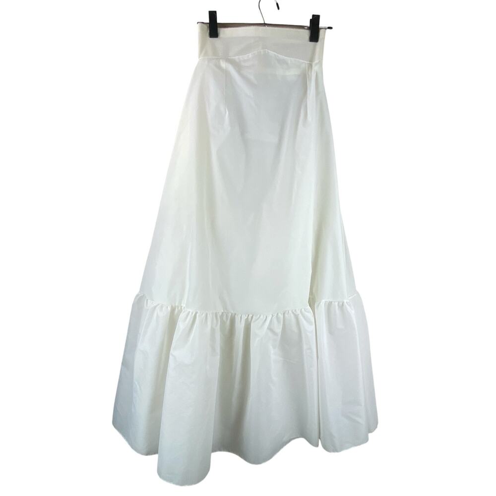 Vintage High Waist Maxi Crinoline Skirt Size 10 White Bridal Formal
